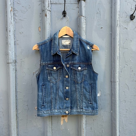 Rag and Bone Burney Denim Vest, Small - Picture 3 of 9